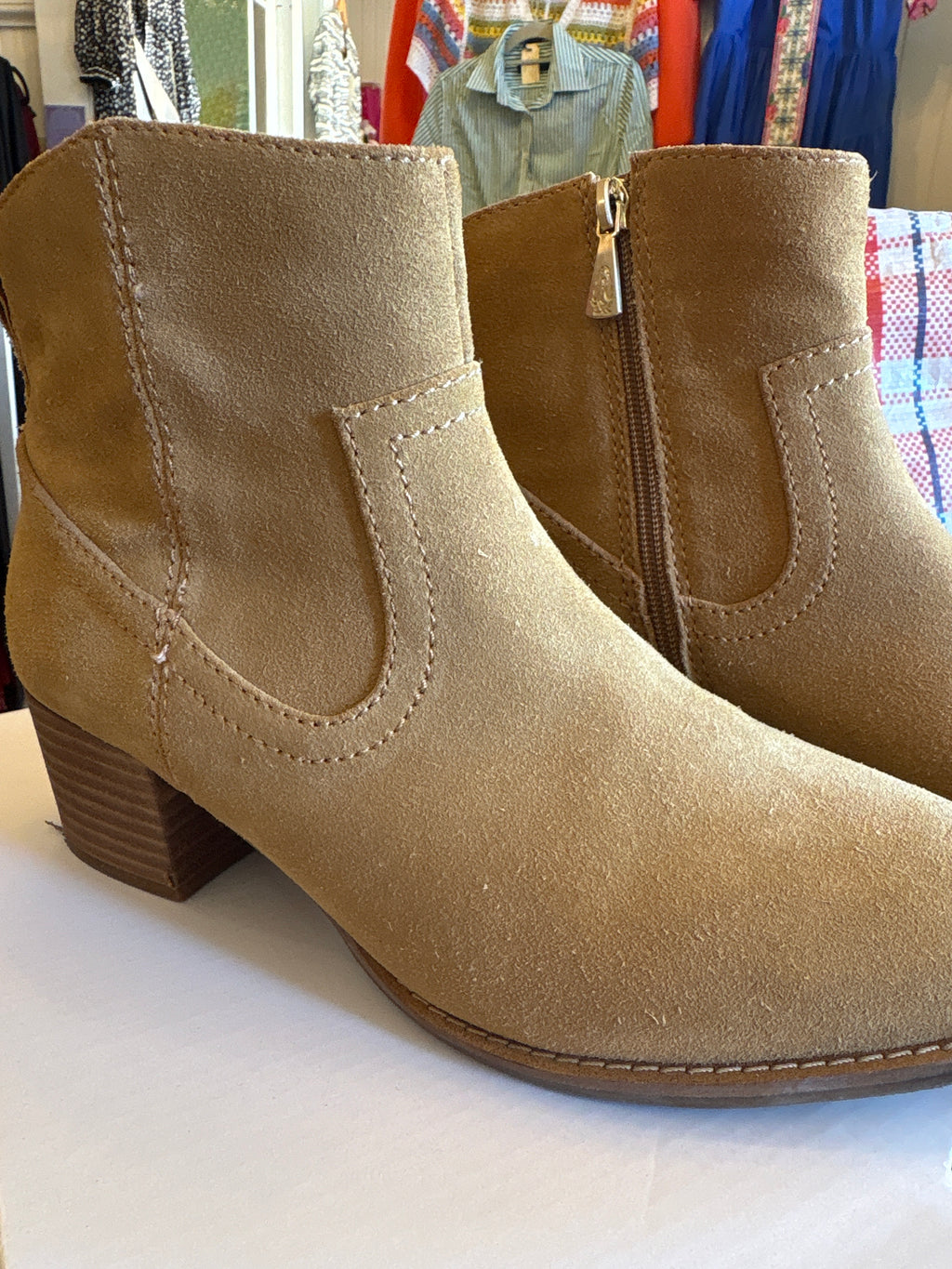 🤎 HUSH PUPPIES CYNDI Camel Suede Ankle Boots
