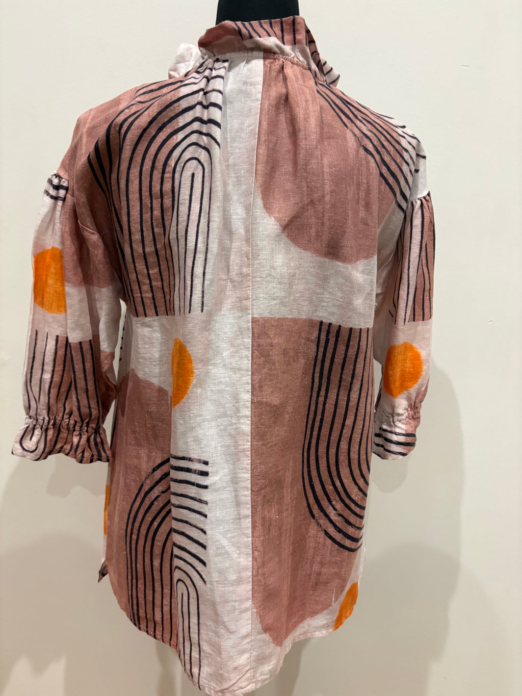 See Saw Linen Abstract Print Blouse – Size 8