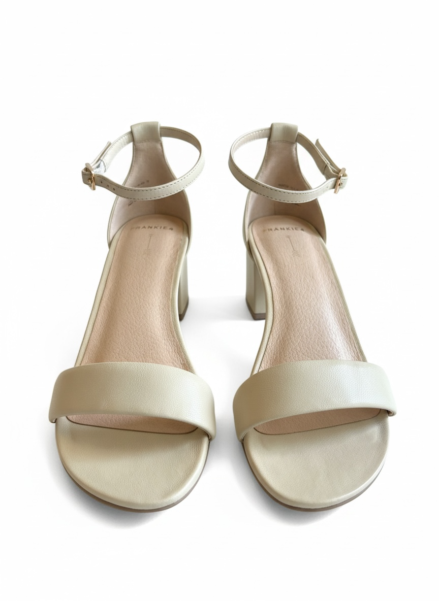 Frankie4 Nude Block Heel Sandals