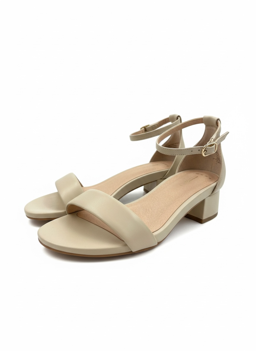 Frankie4 Nude Block Heel Sandals