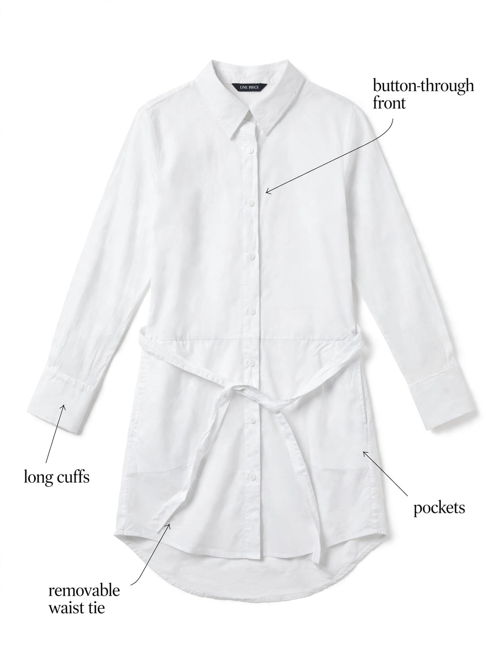UNE PIECE white Beach Shirt Dress