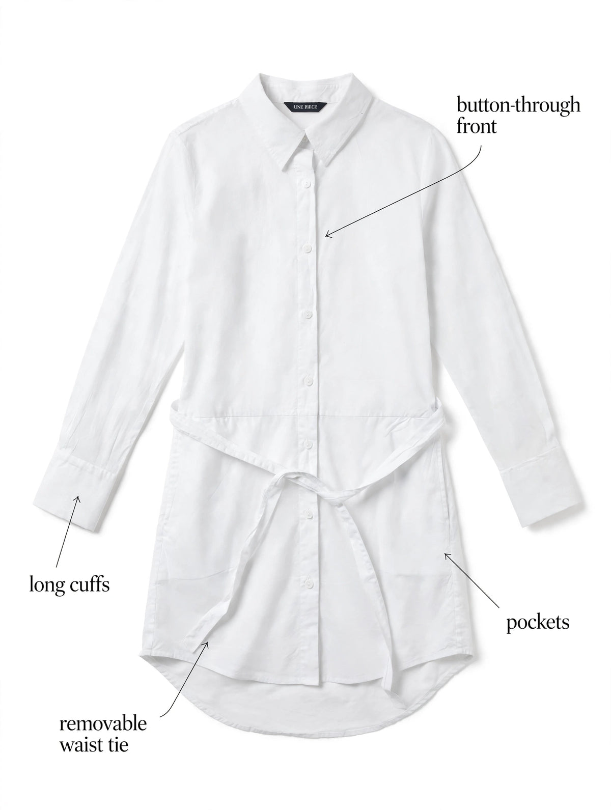 UNE PIECE white Beach Shirt Dress
