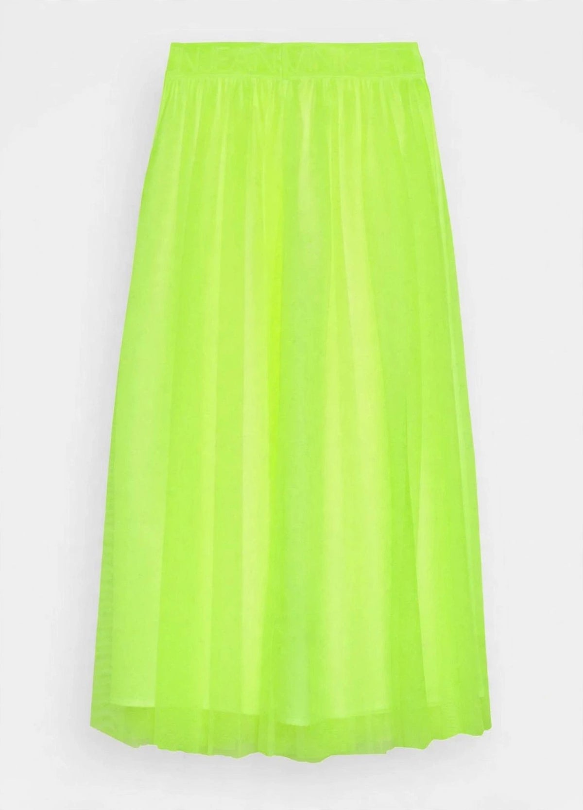 Calvin Klein Jeans Lime Tulle Midi Skirt - Neon Tulle Voluminous Skirt