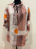 See Saw Linen Abstract Print Blouse – Size 8