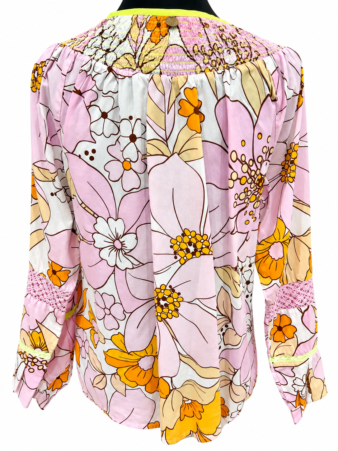 No. 128 Floral Print Blouse in Rosa Pink