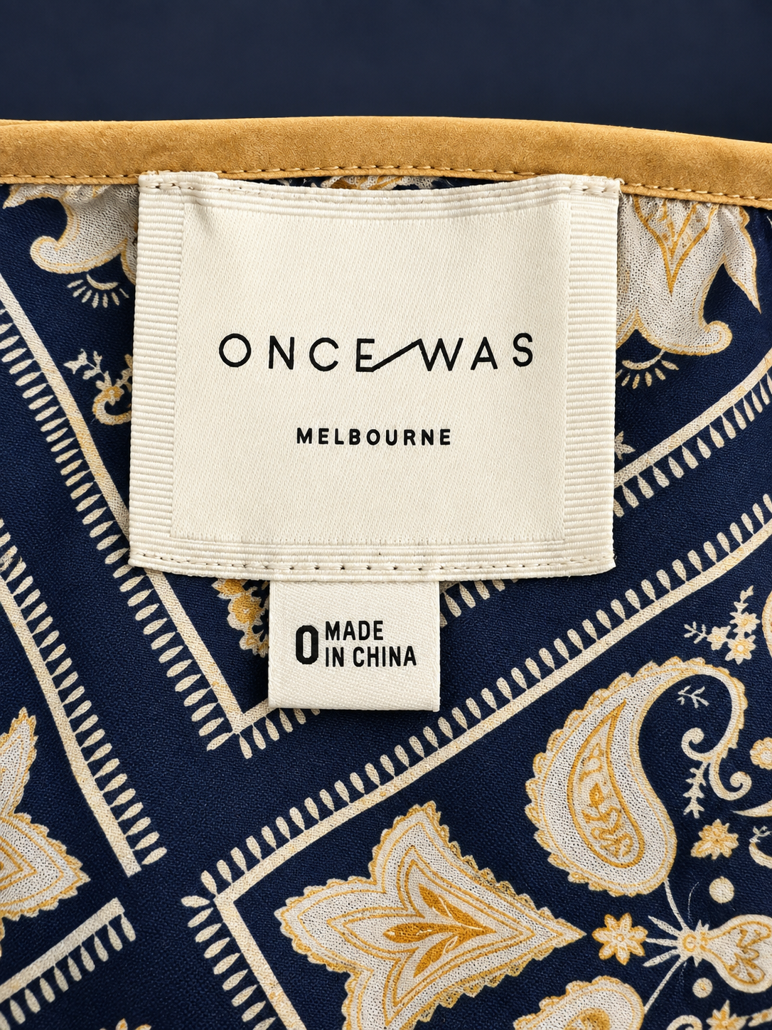 Once Was Navy Paisley Silk & Cotton Blouse