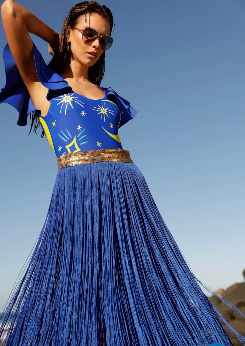 💙 Love, Bonfire The Label – Deep Blue Yonder Fringe Skirt