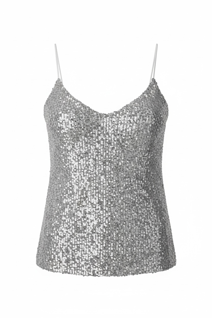 Styling You The Label Silver Sequin Cami