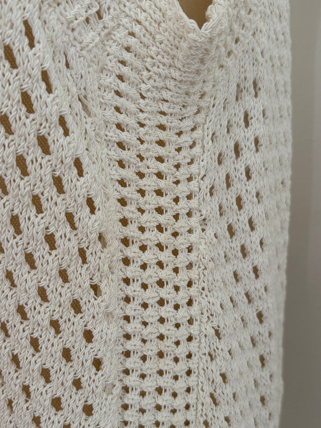 THURLEY Cream Crochet Tunic Top | Size M