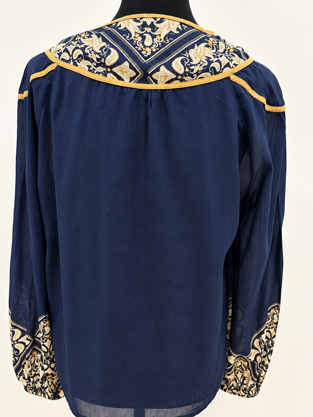Once Was Navy Paisley Silk & Cotton Blouse