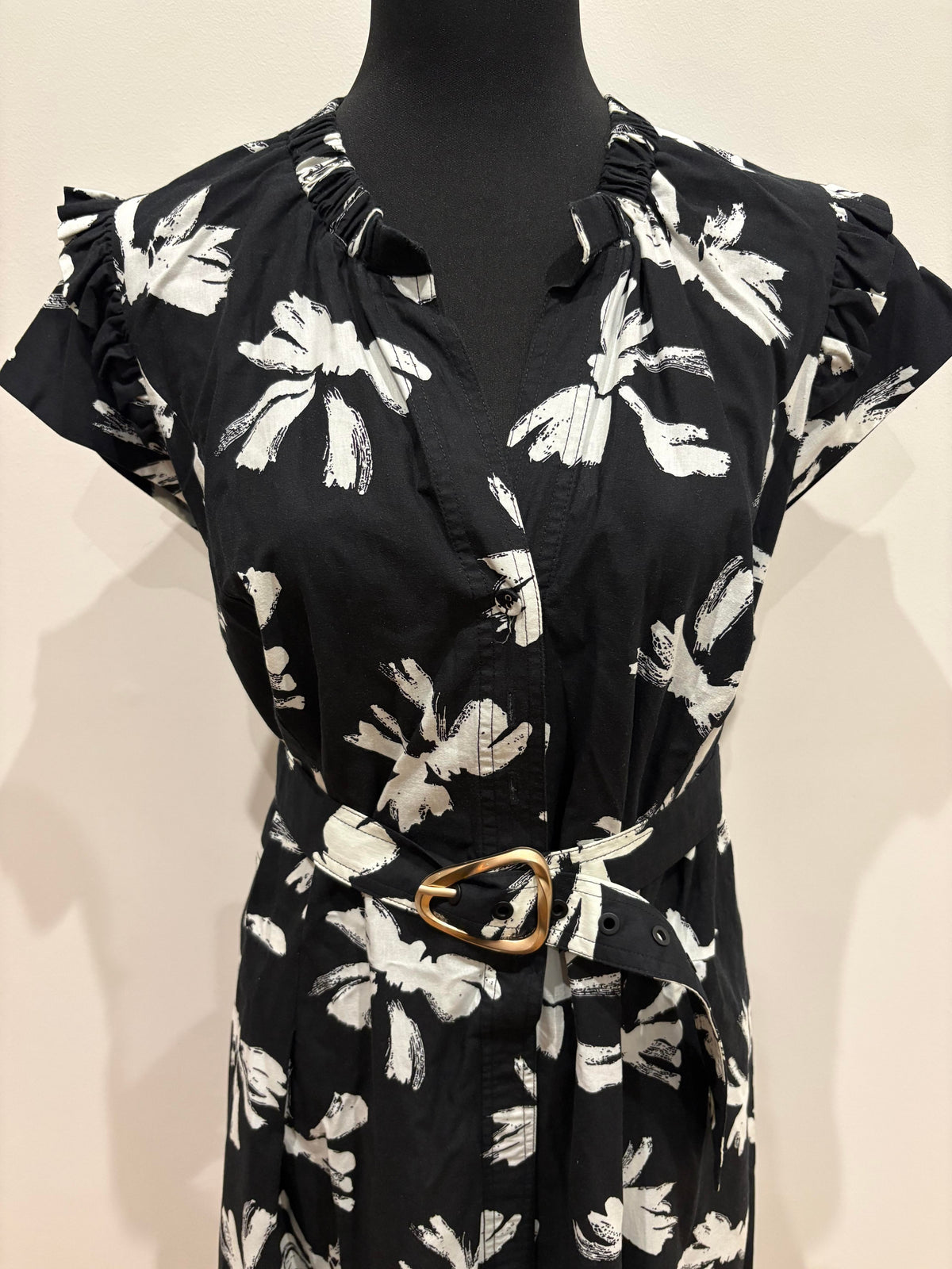 SACHA DRAKE Fable Bows Shirtmaker Dress - Size 18 - Black Ivory Bow