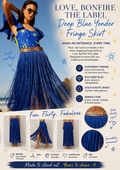 💙 Love, Bonfire The Label – Deep Blue Yonder Fringe Skirt