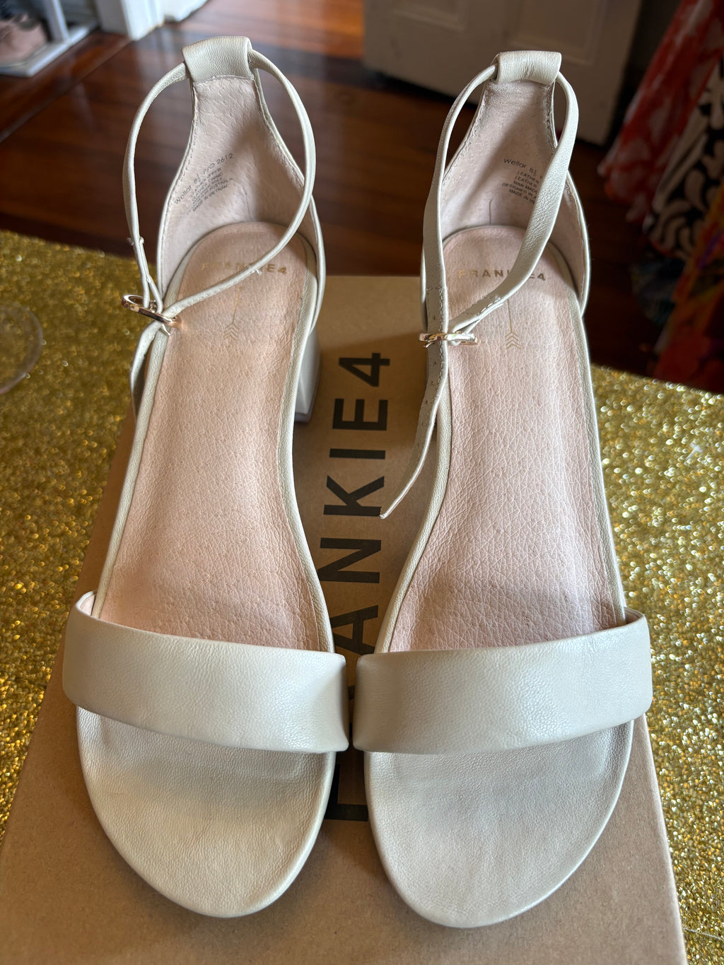 Frankie4 Nude Block Heel Sandals