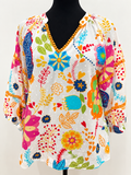 Maude Vivante Colourful Cotton Boho Blouse – Size S