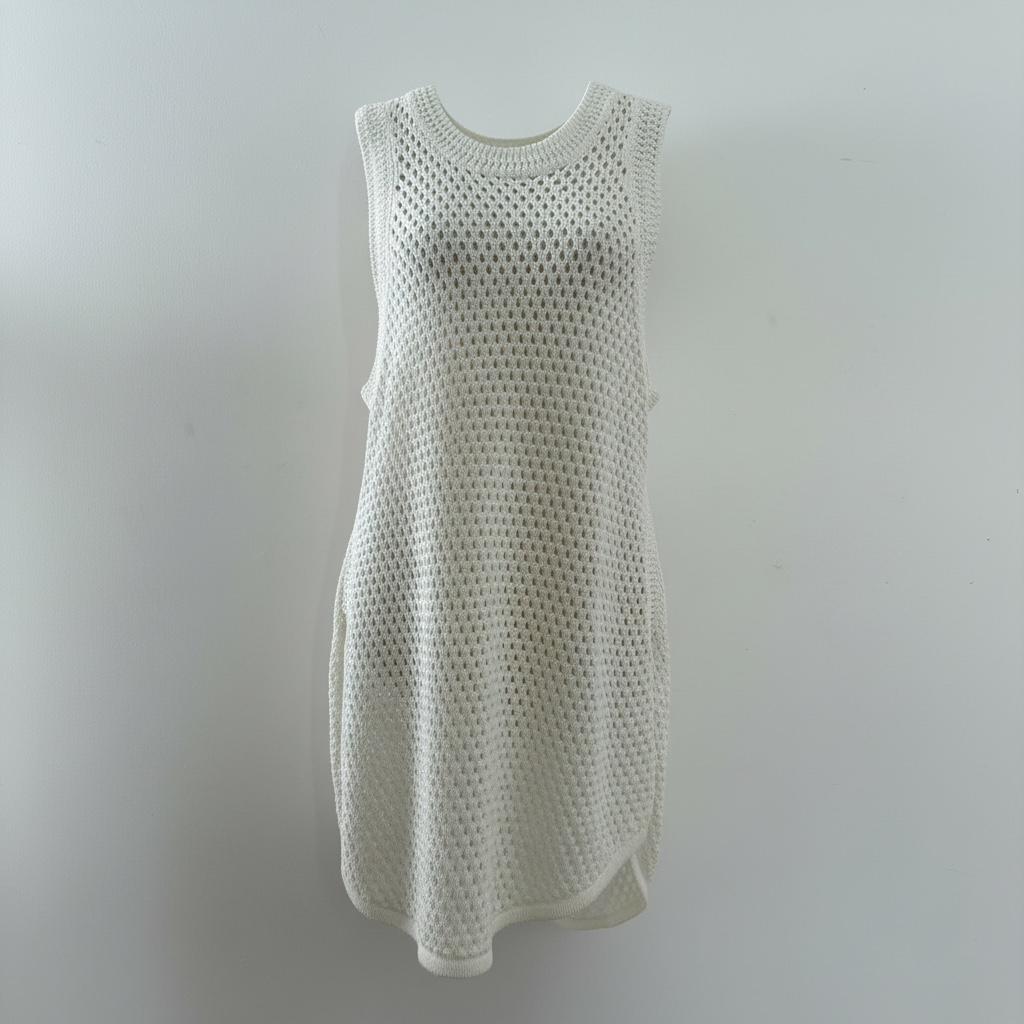 THURLEY Cream Crochet Tunic Top | Size M
