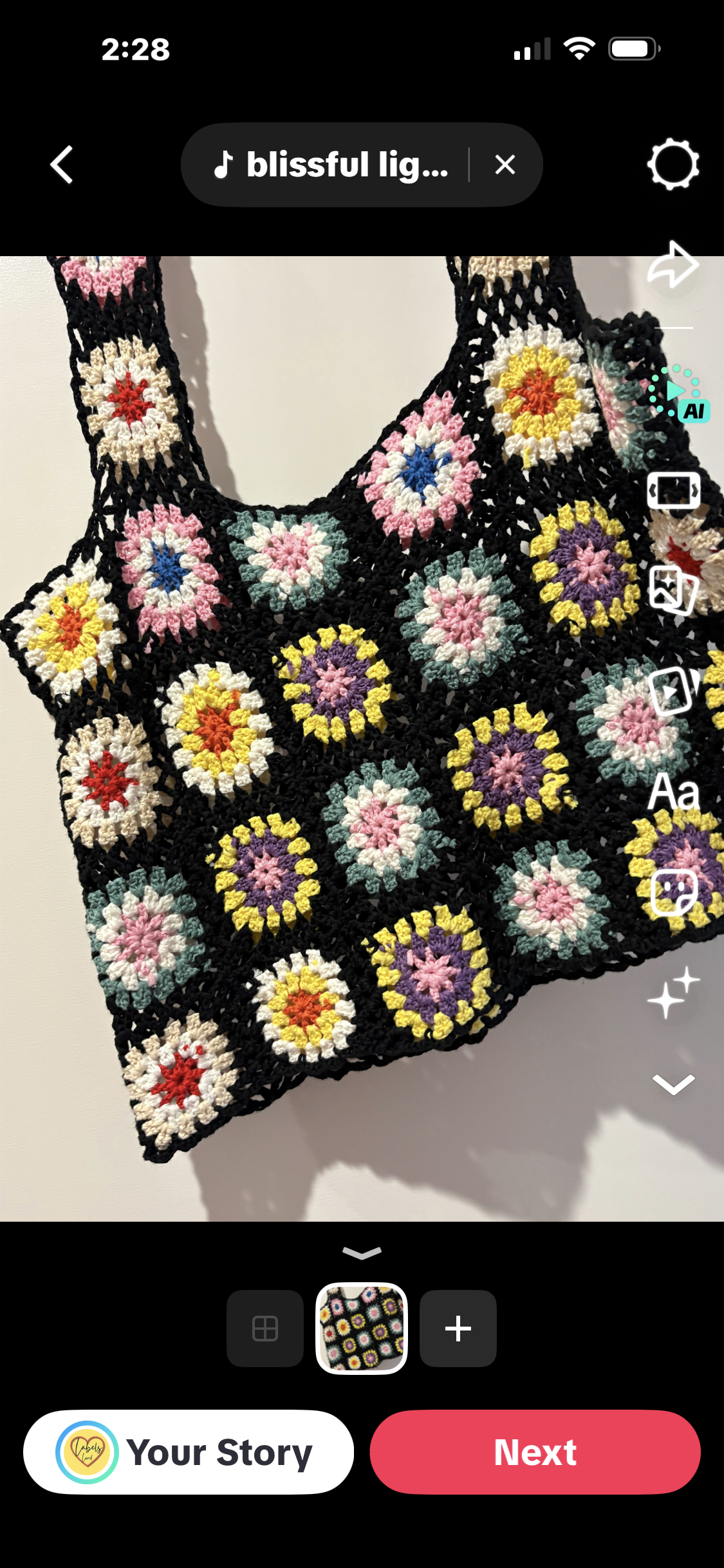 💖 Top: Bright crochet-inspired knit cami