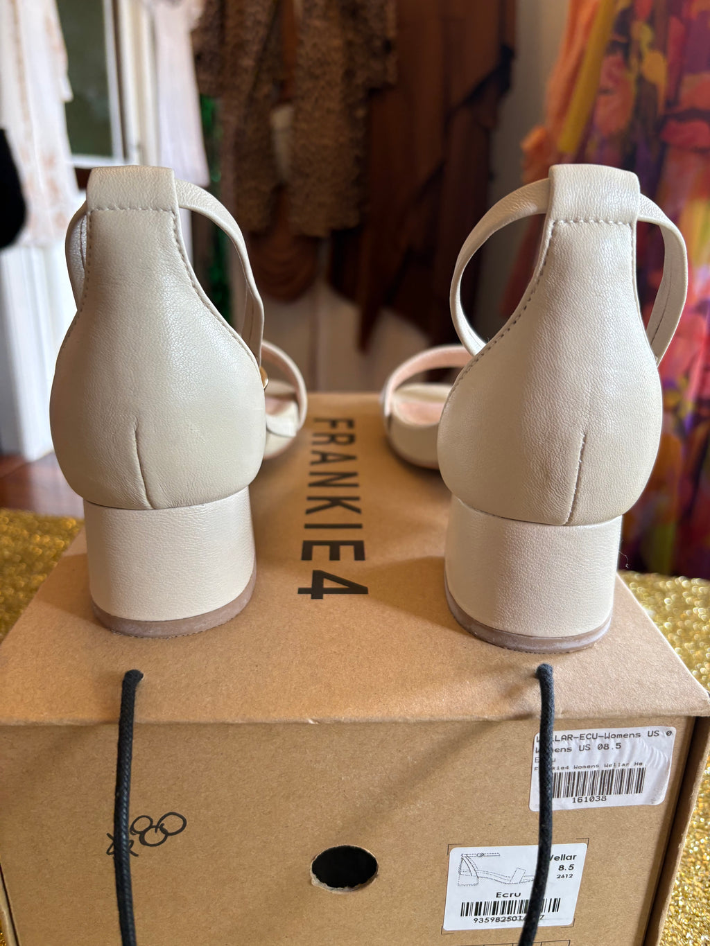 Frankie4 Nude Block Heel Sandals