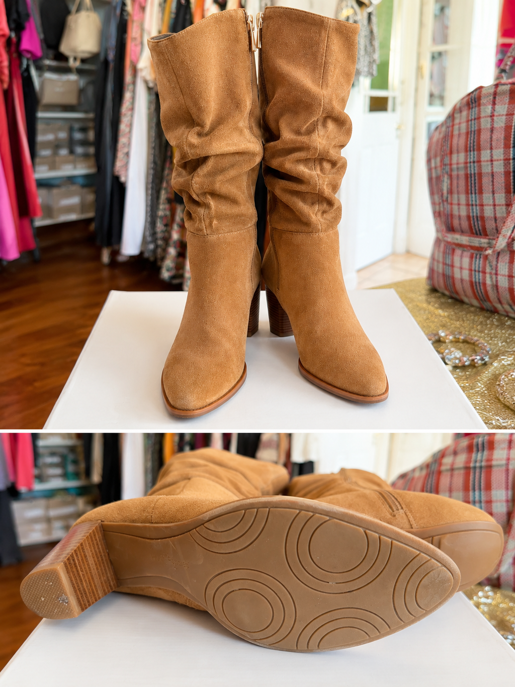 🤎 Hush Puppies Chestnut Suede Slouch Boots
Size 9 (EU 39.5) | $75