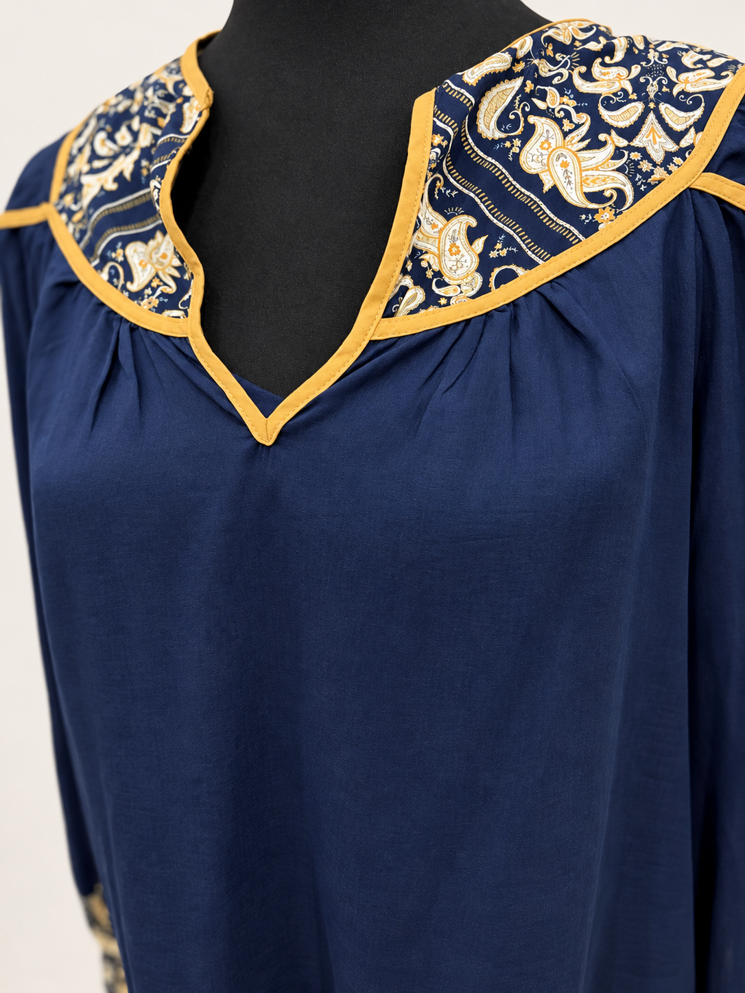 Once Was Navy Paisley Silk & Cotton Blouse
