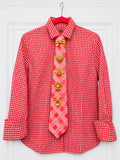 HERRINGBONE RED & WHITE CHECK SHIRT