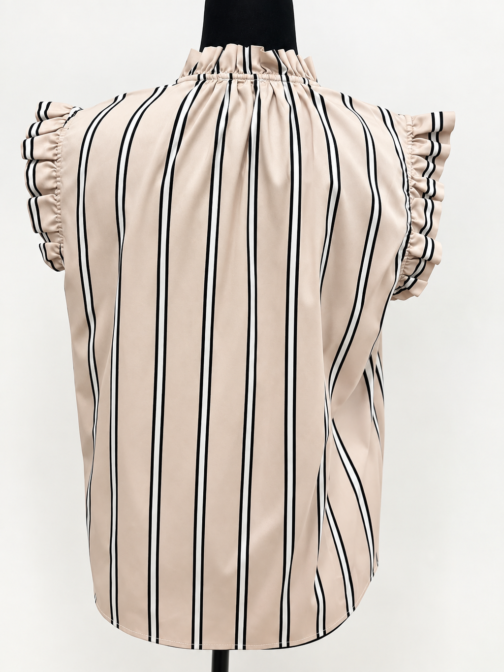 CLAIRE WOMAN STRIPED RUFFLE BLOUSE – SIZE 38