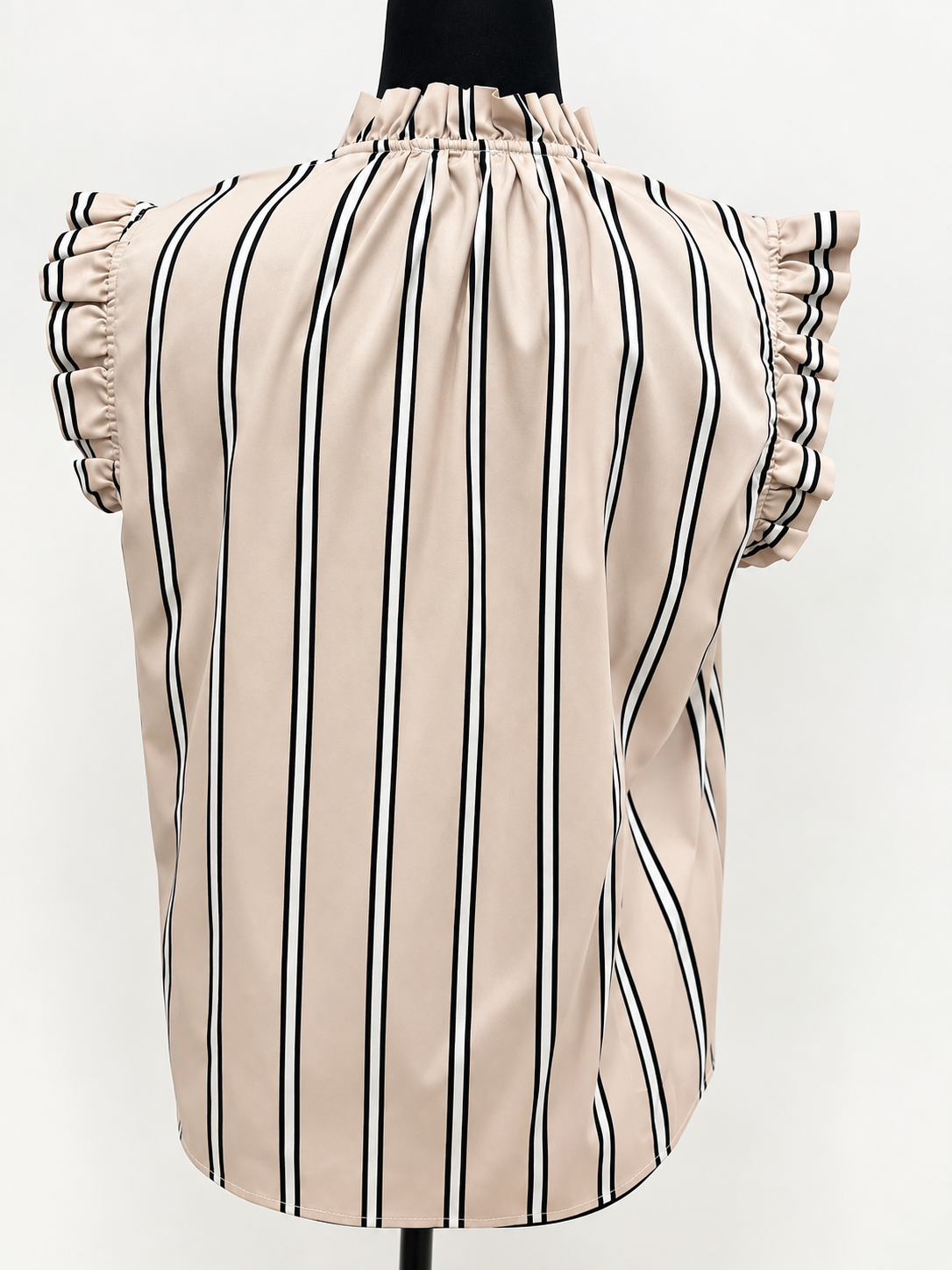 CLAIRE WOMAN STRIPED RUFFLE BLOUSE – SIZE 38