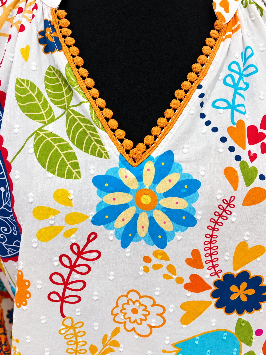 Maude Vivante Colourful Cotton Boho Blouse – Size S