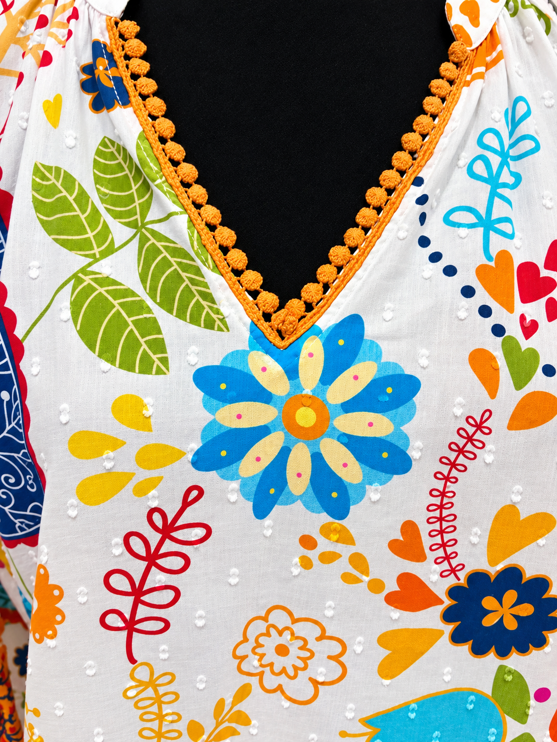 Maude Vivante Colourful Cotton Boho Blouse – Size S