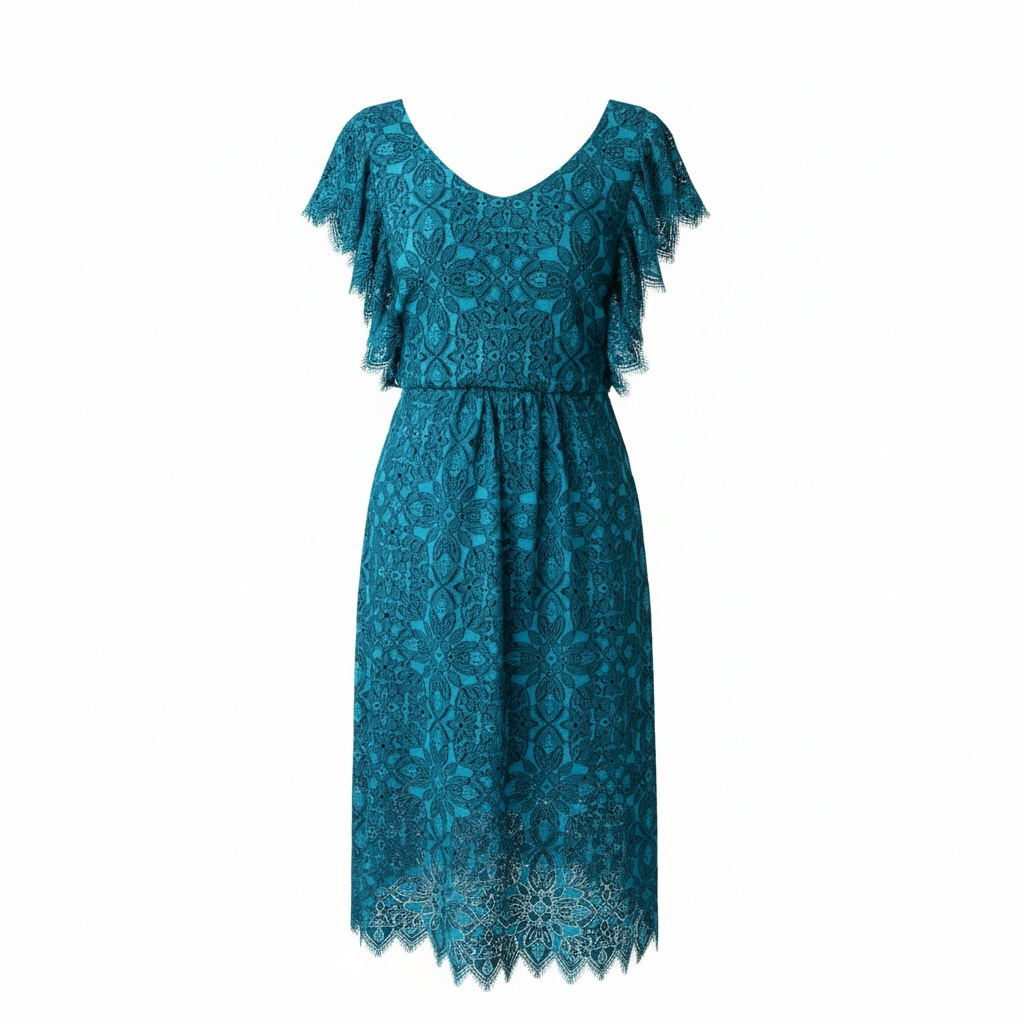 Sacha Drake Turquoise Lace Dress | Size 8