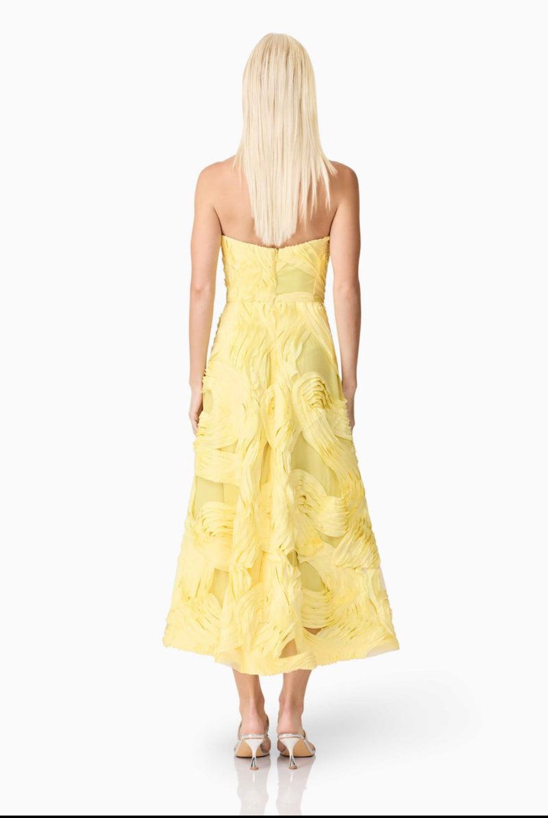 ELLIATT Strapless Textured Ribbon Midi Dress – Size XL