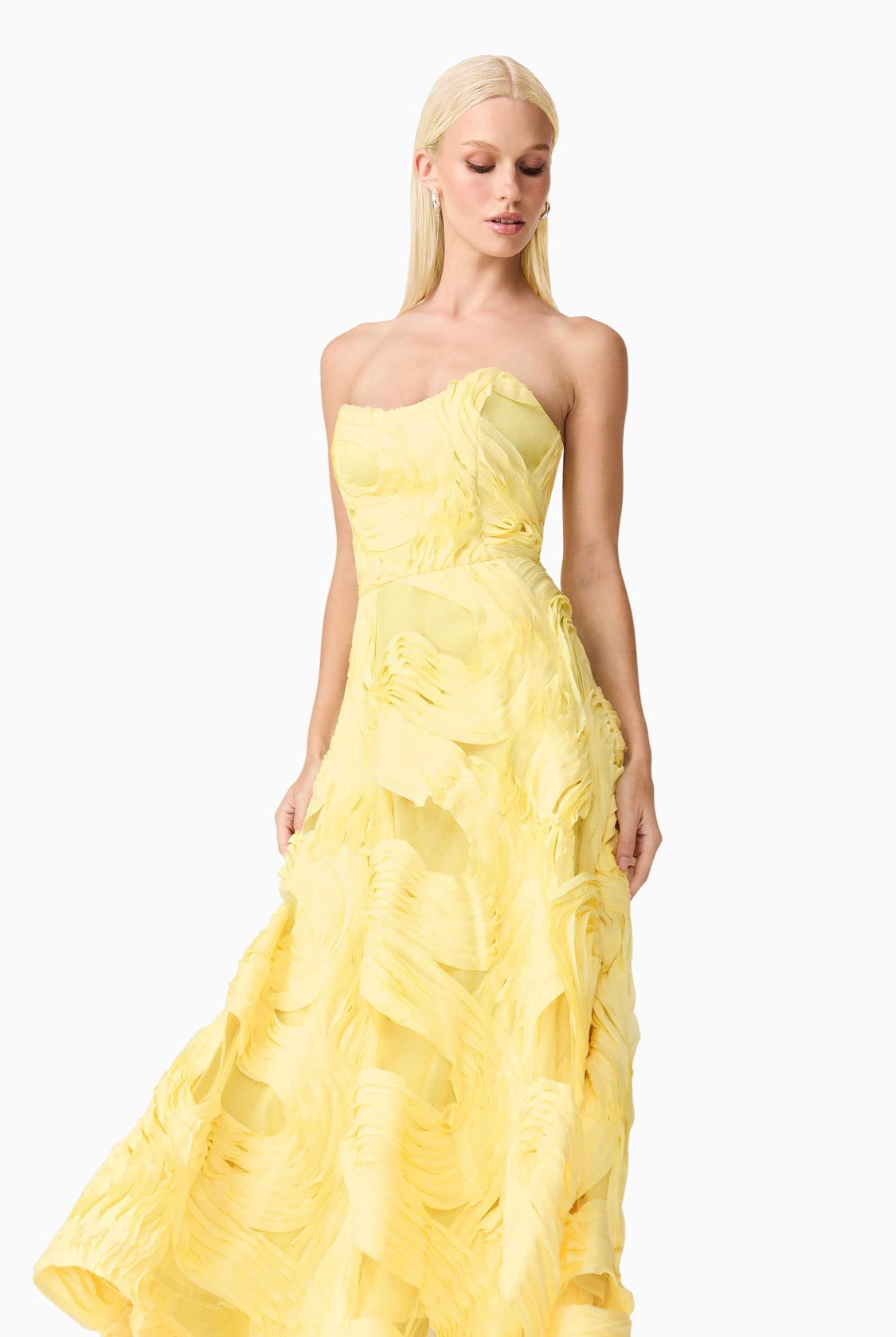 ELLIATT Strapless Textured Ribbon Midi Dress – Size XL