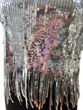H&M Silver Sequin Fringe Cami - Disco Fringe Top / Festival Top
