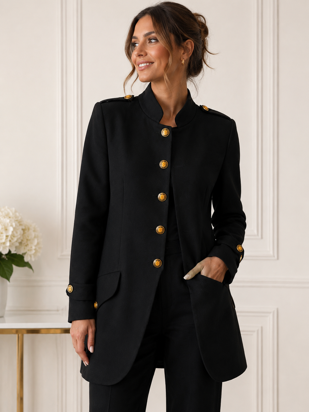 Vintage Military-Inspired Longline Jacket