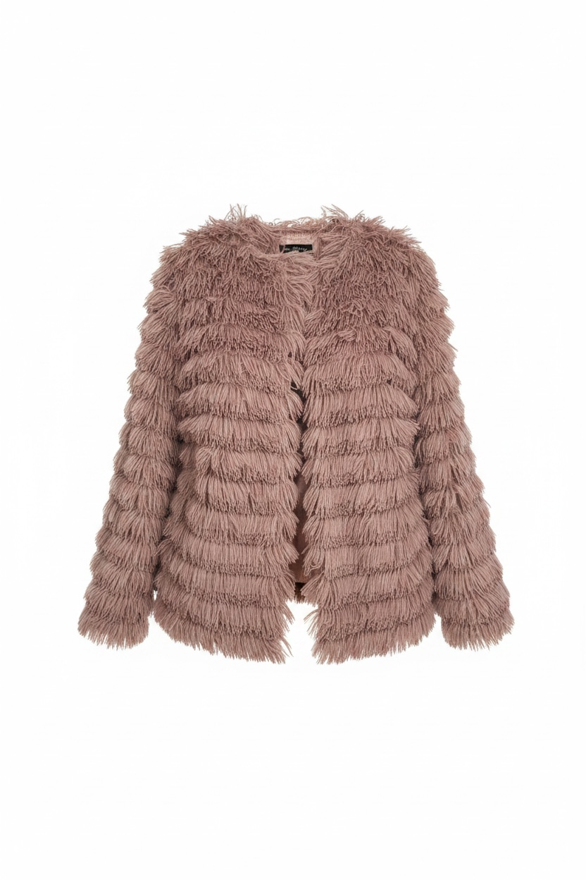 Liz Jordan Textured Faux Fur Jacket