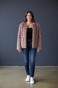 Liz Jordan Textured Faux Fur Jacket