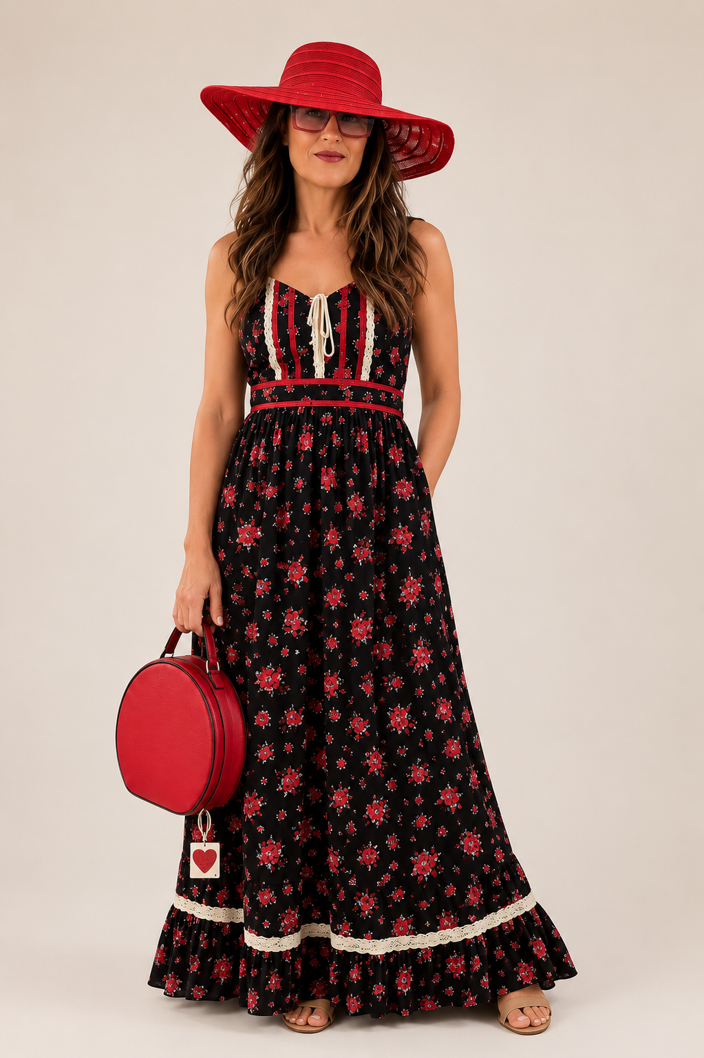 Vintage-Inspired Floral Maxi Dress ❤️