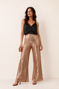 Sacha Drake Gold Sequin Palazzo Pants