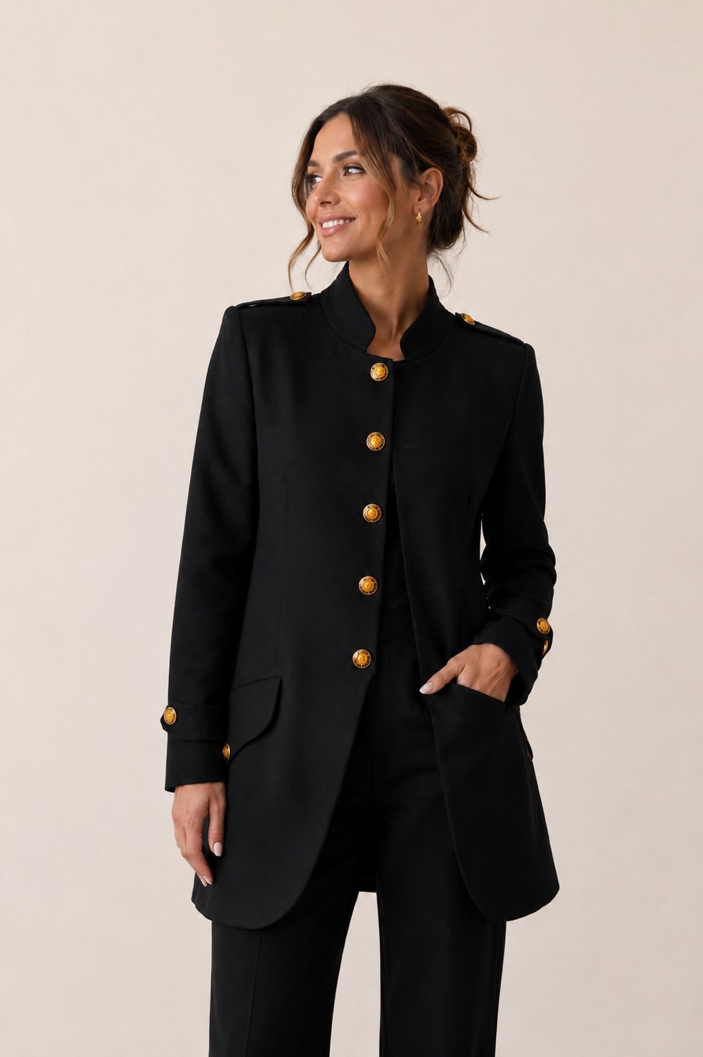 Vintage Military-Inspired Longline Jacket