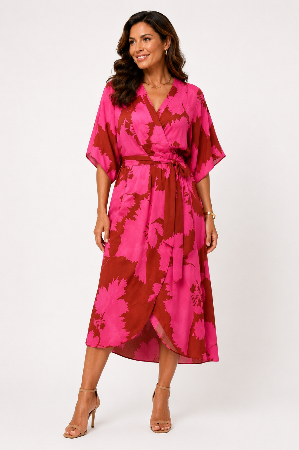 City Chic Faux Wrap Midi Dress – Size 12