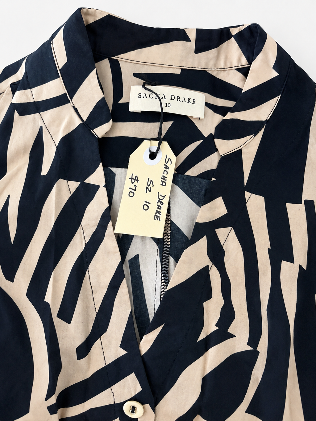 Sacha Drake Sleeveless Shirt Dress – Size 10