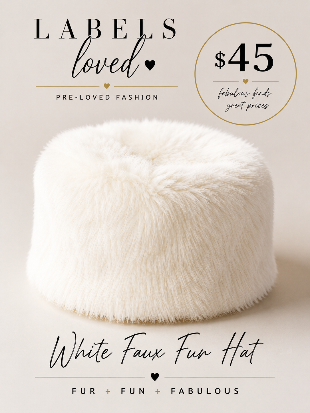 White Faux Hat 💛💛