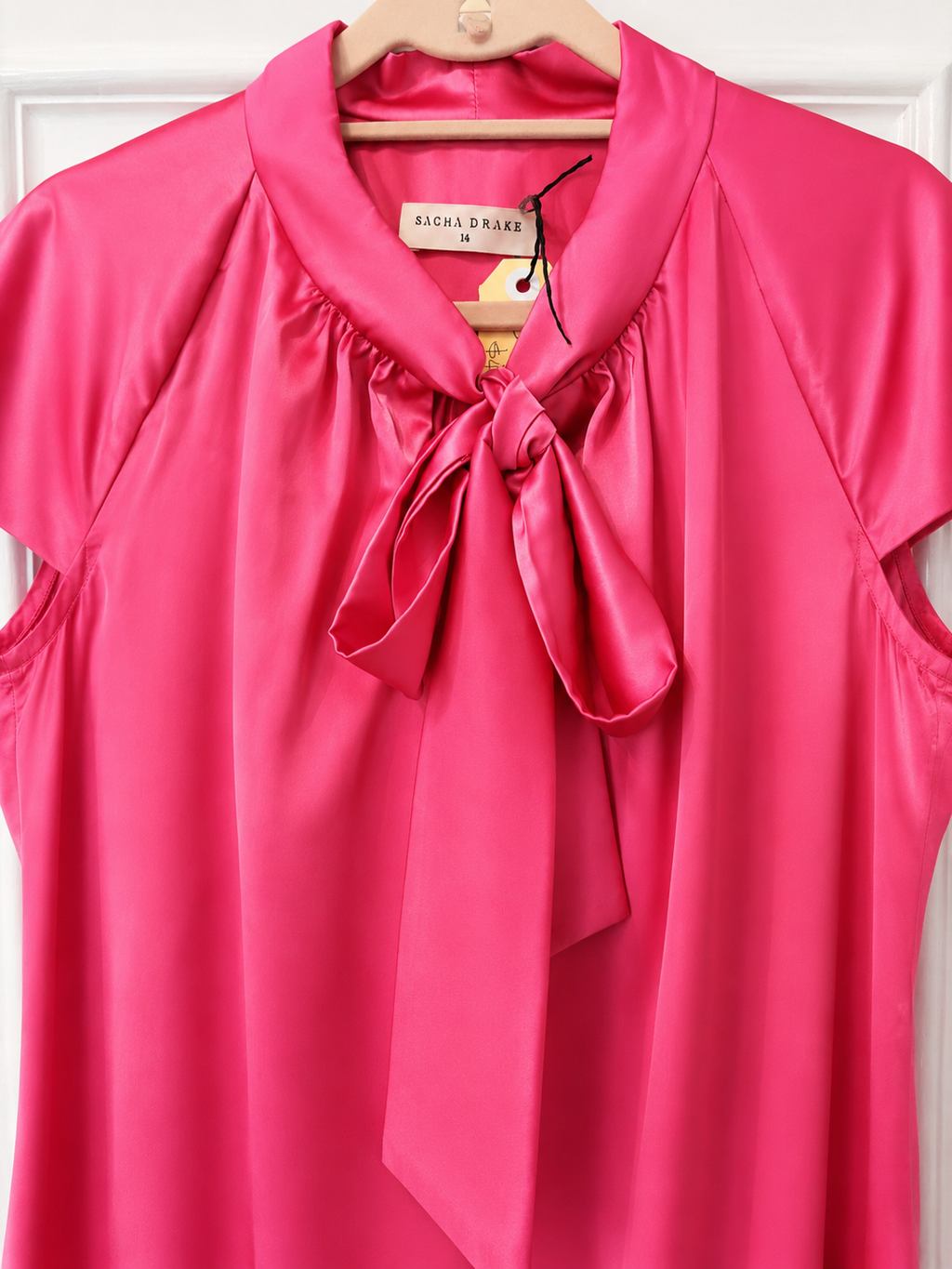 Sacha Drake Cap Sleeve Bow Blouse | Size 14