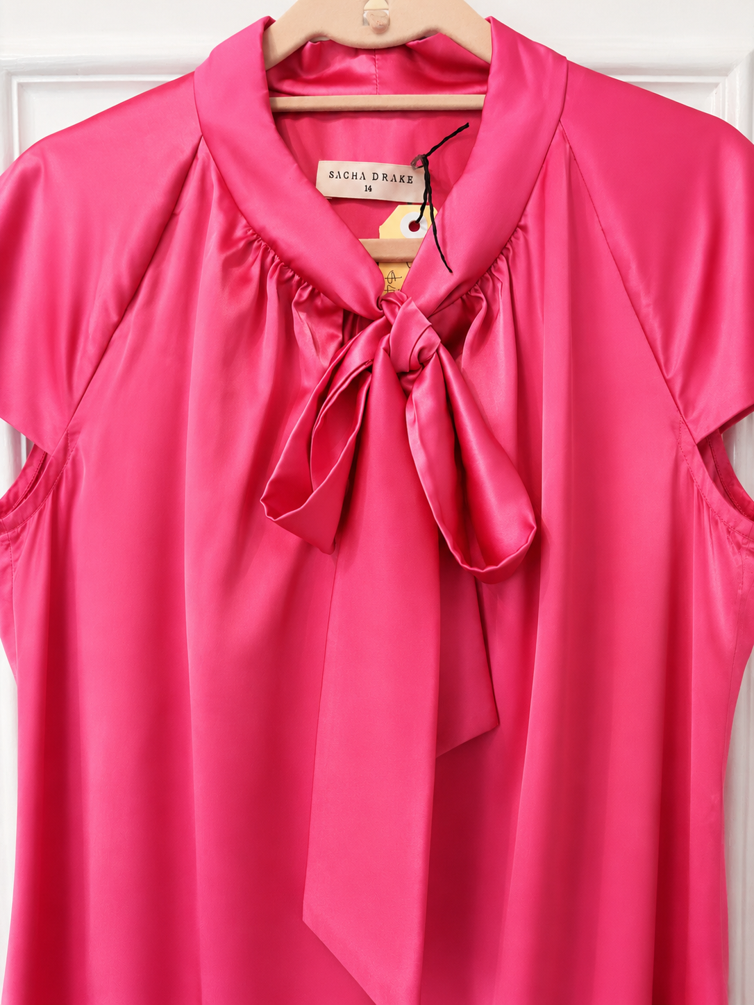 Sacha Drake Cap Sleeve Bow Blouse | Size 14